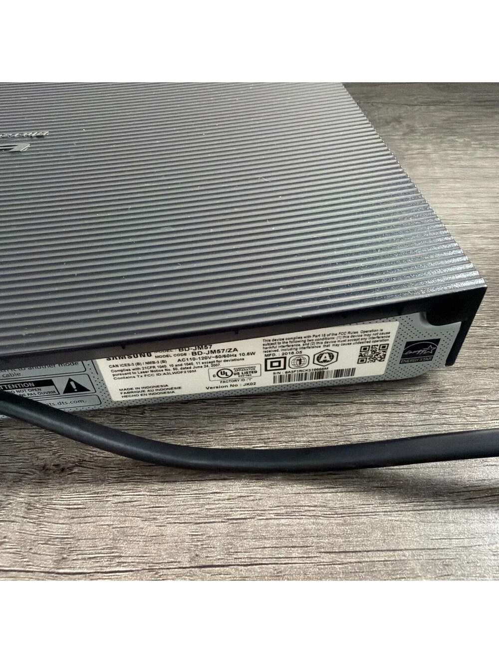 Samsung BD-J5700 Blu-ray DVD Player Full HD 1080p WiFi Streaming No Remote